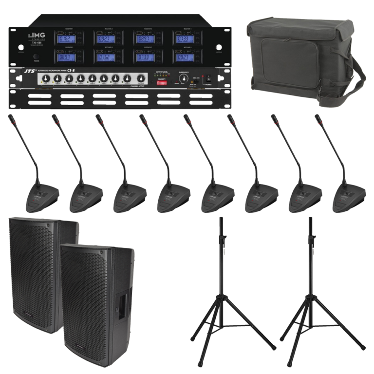 Wireless Microphone Conference System with Active Speakers for Council ...