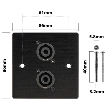 Eagle F267VS twin 4 pole speaker sockets on single gang wallplate