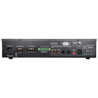 Adastra RM480D 480w 5 channel 100v line mixer amplifier with DAB+, Bluetooth and USB/SD