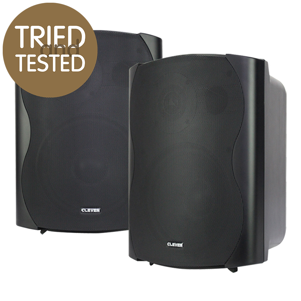 Clever Acoustics BGS 85T-B 50w 100V line or 8 ohm black wall cabinet speakers (pair)