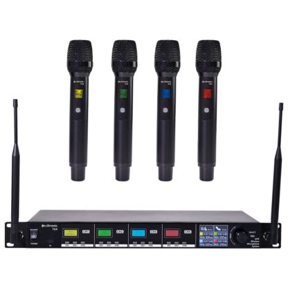 Citronic TU4-H 4 way Ch 65 & 70 UHF wireless microphone system with 4 handheld microphones