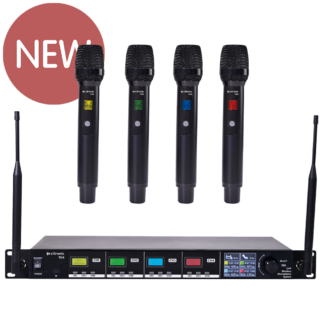 Citronic TU4-H 4 way Ch 65 & 70 UHF wireless microphone system with 4 handheld microphones